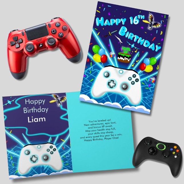 Epic Gamer Happy 16th Birthday Card Critical Hit! (Creator Uploaded)