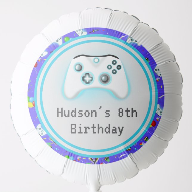 Epic Gamer Happy 8th Birthday Critical Hit! Balloon (Front)
