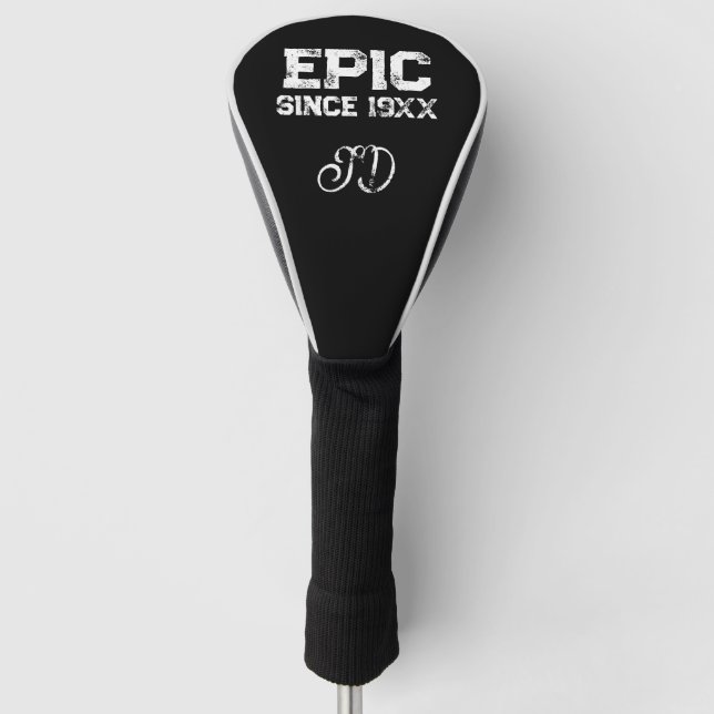 EPIC golf driver cover. Custom sock with initials. Head Cover (Front)