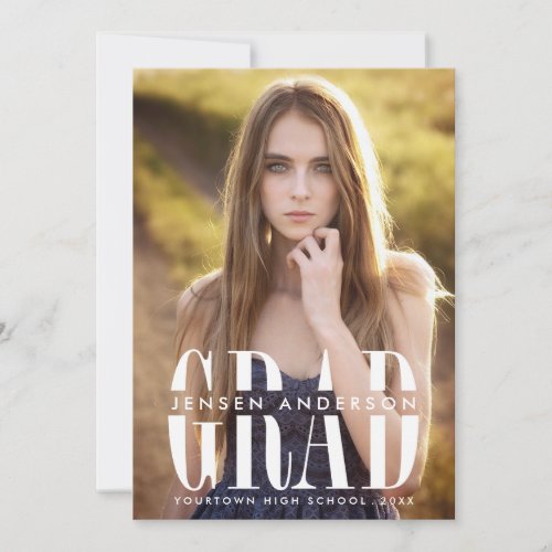 Epic Grad Vertical Photo Graduation Party 5x7 Paper Invitation Card
