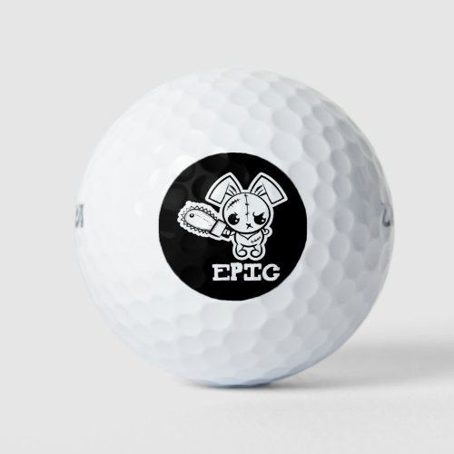 Epic Grumpy Voodoo Bunny Cute Monster Golf Balls