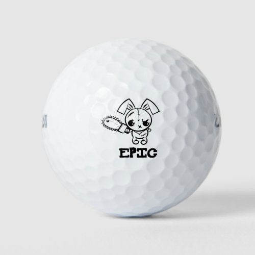 Epic Grumpy Voodoo Bunny Cute Monster Golf Balls