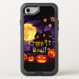 Epic Halloween Magic – Moon, Bats & Cute Ghosts OtterBox Defender iPhone SE/8/7 Case