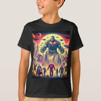"Epic Heroes vs. Alien Invaders Battle T-Shirt" T-Shirt