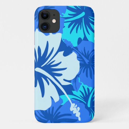 Epic Hibiscus Floral Hawaiian Royal Blue iPhone 11 Case