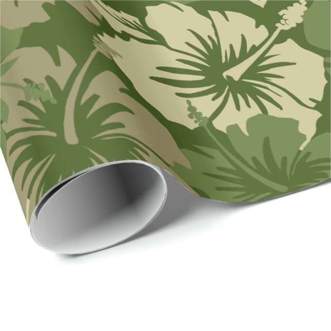 Epic Hibiscus Floral Hawaiian Wrapping Paper (Roll Corner)