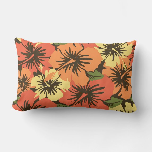 Epic Hibiscus Hawaiian Decorative Lumbar Pillows (Front)