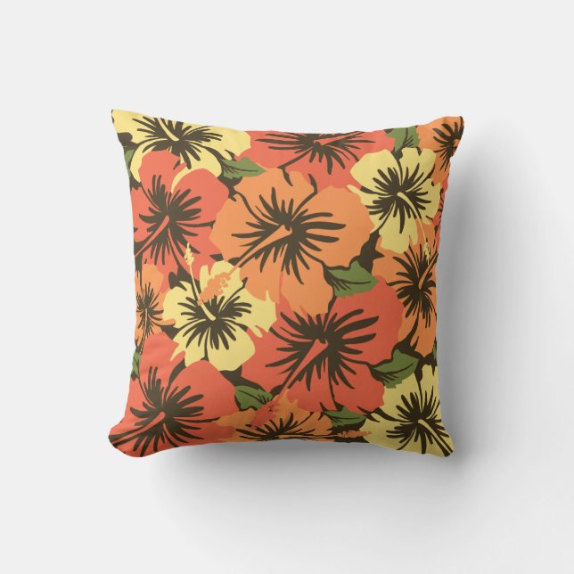 Epic Hibiscus Hawaiian Decorative Square Pillows (Front)