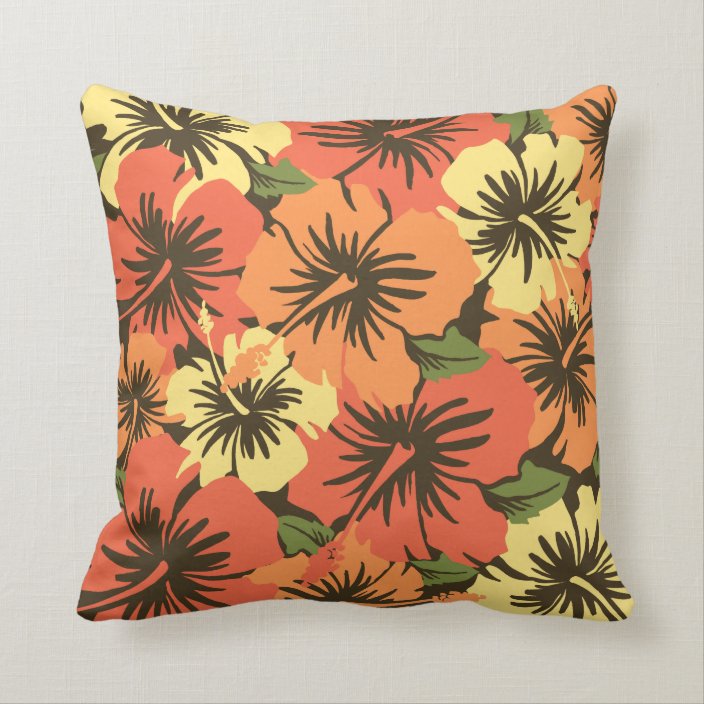 Epic Hibiscus Hawaiian Decorative Square Pillows | Zazzle.com