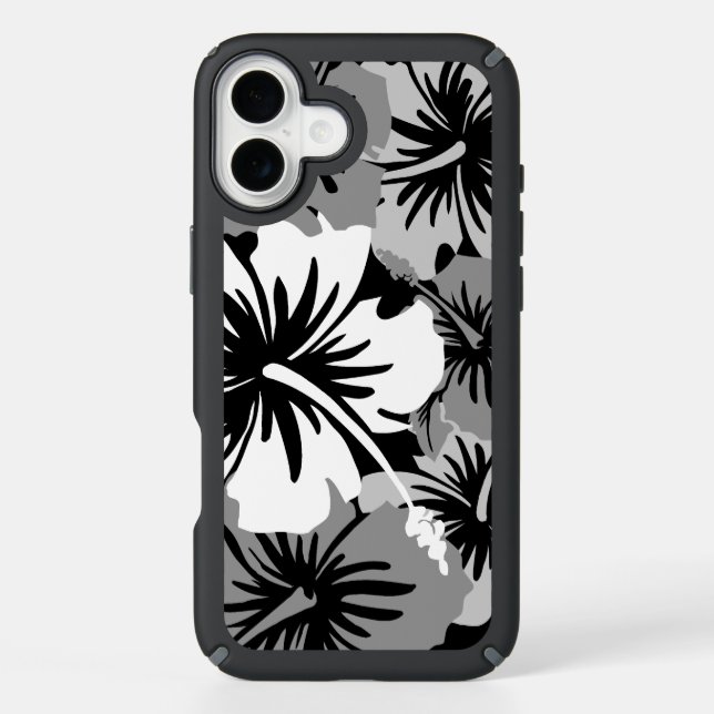 Epic Hibiscus Hawaiian Floral Aloha Gray Speck iPhone Case (Front)