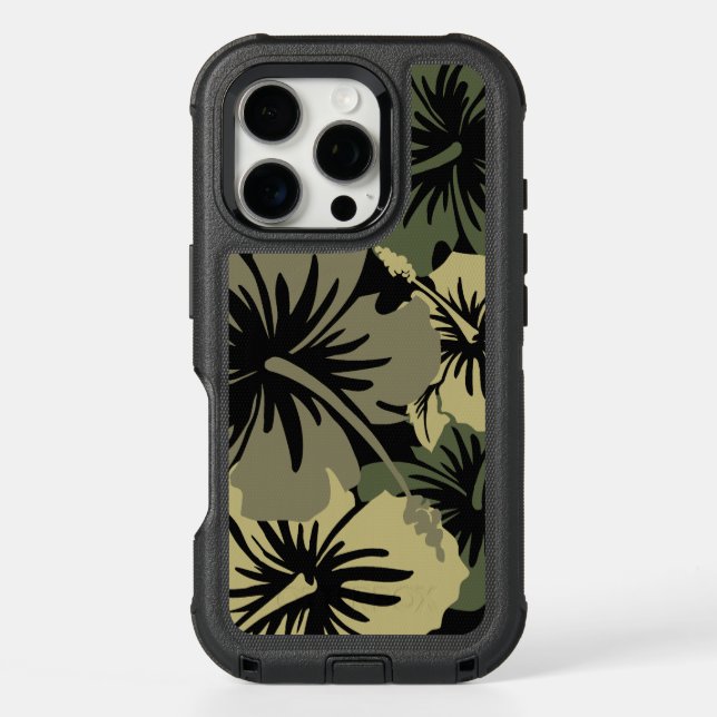 Epic Hibiscus Hawaiian Floral Aloha Khaki Otterbox iPhone Case (Back)