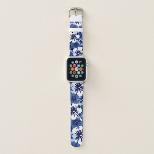 Epic Hibiscus Hawaiian Floral Aloha Navy Blue Apple Watch Band