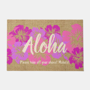Epic Hibiscus Hawaiian Floral Aloha Pink Doormat