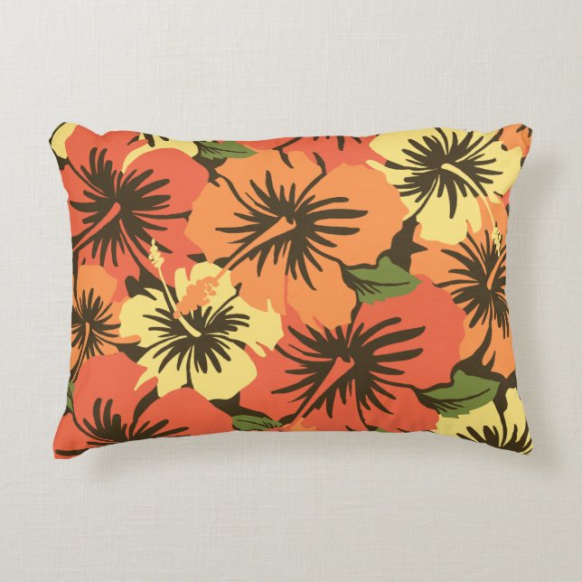 Epic Hibiscus Hawaiian Floral Aloha Shirt Print Accent Pillow (Front)