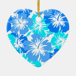 Epic Hibiscus Hawaiian Floral Aloha Shirt Print Ceramic Ornament