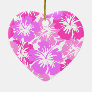 Epic Hibiscus Hawaiian Floral Aloha Shirt Print Ceramic Ornament