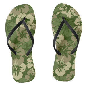 Epic Hibiscus Hawaiian Floral Aloha Shirt Print Flip Flops