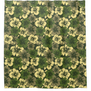 Epic Hibiscus Hawaiian Floral Aloha Shirt Print Shower Curtain