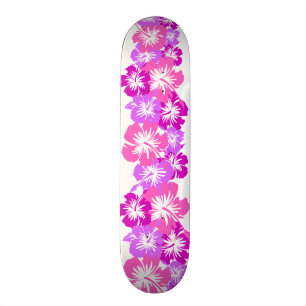 Epic Hibiscus Hawaiian Floral Aloha Shirt Print Skateboard Deck