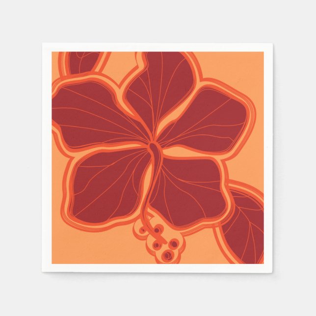 Epic Hibiscus Hawaiian Floral Napkins (Front)