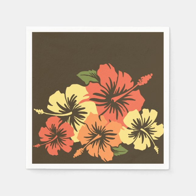 Epic Hibiscus Hawaiian Floral Napkins (Front)