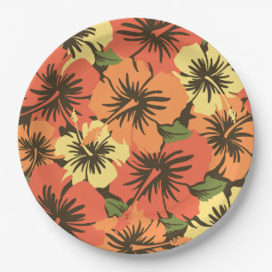 Epic Hibiscus Hawaiian Floral Paper Plates