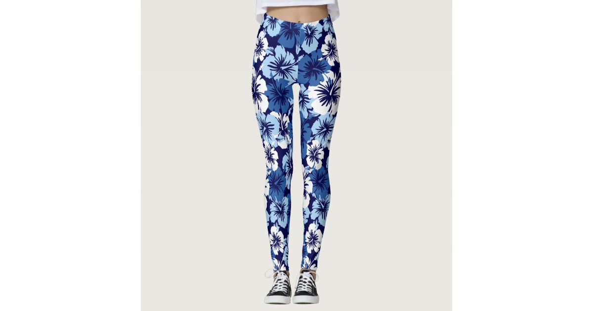 Hibiscus Floral Plus Leggings for Women Tropical Hawaii Print High Waisted  Yoga Pants