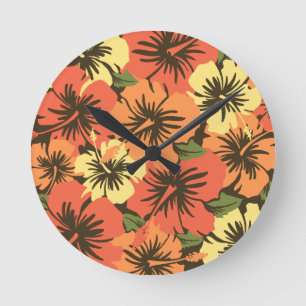 Epic Hibiscus Hawaiian Wall Clocks