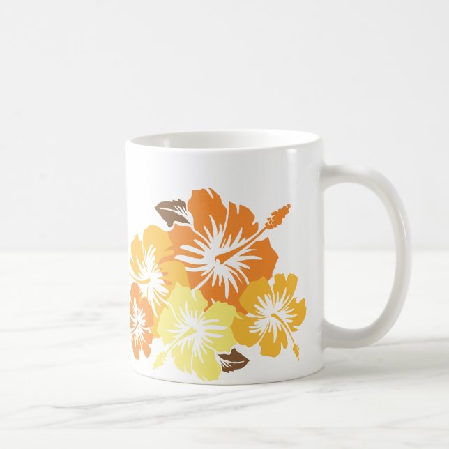 "Epic Hibiscus" in Orange Mug (Right)