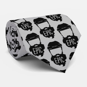 Epic Hockey Playoff Beard Gray Neck Tie