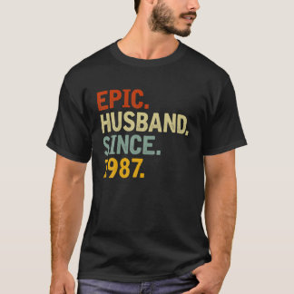 Epic Husband Since 1987 - Funny 35Th Wedding Anniv T-Shirt