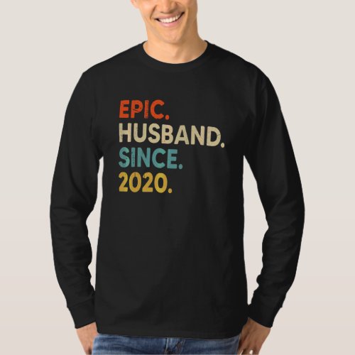 Epic Husband Since 2020 2nd Wedding Aniversary  Vi T_Shirt