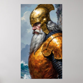 Epic Knight Viking Warrior Armor Poster