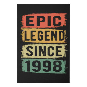 Epic Legend Since 1998 Vintage 1998 Birthday Gift Faux Canvas Print