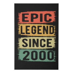 Epic Legend Since 2000 Vintage 2000 Birthday Gift Faux Canvas Print