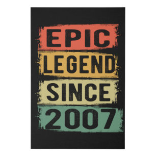 Epic Legend Since 2007 Vintage 2007 Birthday Gift Faux Canvas Print