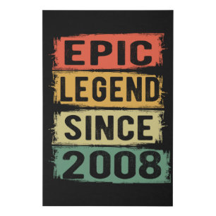 Epic Legend Since 2008 Vintage 2008 Birthday Gift Faux Canvas Print