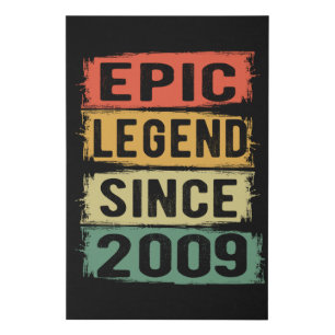 Epic Legend Since 2009 Vintage 2009 Birthday Gift Faux Canvas Print