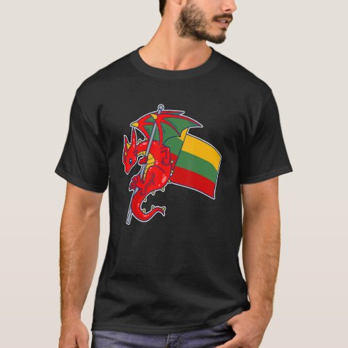 Epic Lithuanian Dragon  Proud Lithuania Flag T_Shirt