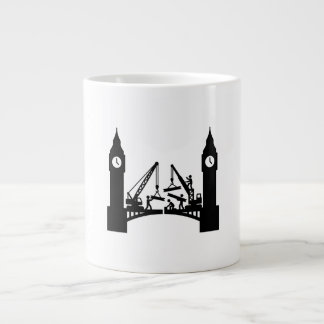 Epic london clock tower bridge construction giant coffee mug
