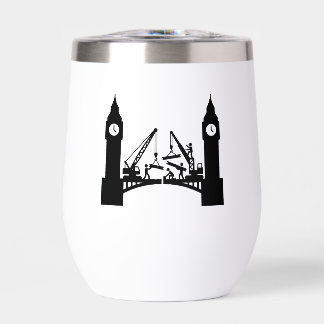 Epic london clock tower bridge construction thermal wine tumbler