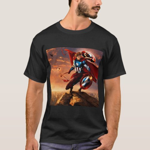 Epic Marvel Heroes Unleashed Comic Print  T_Shirt