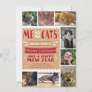 EPIC Me and My Cats Christmas 5x7 Card (8 Images)
