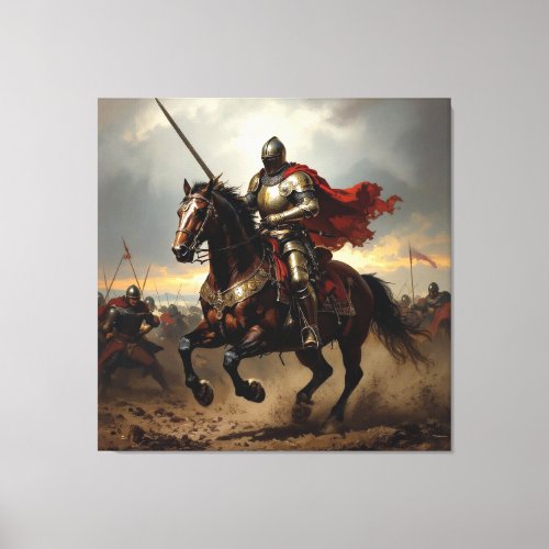 Epic Medieval Knight Charging into Battle