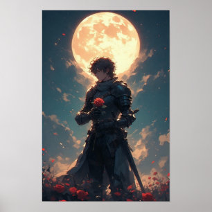 Epic Moonlit Knight Art Poster