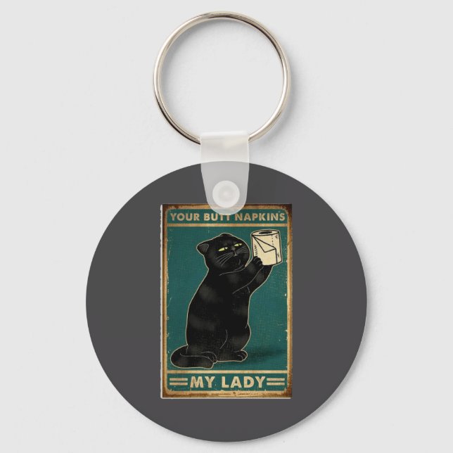 Epic napkins cat butt lady keychain (Front)