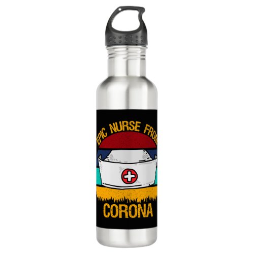 Epic Nurse From Corona _ USA Caregiver Stainless Steel Water Bottle