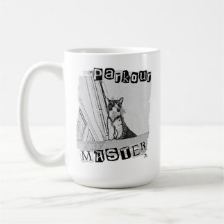 Epic Parkour Master Funny Punk Kitty Design Coffee Mug