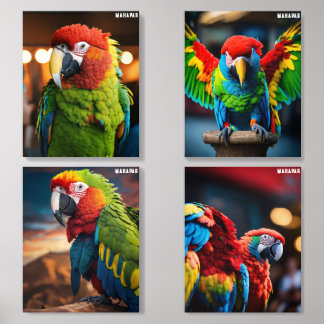 Epic Parrot Man Portrait Photography Acrylic Photo Tile
