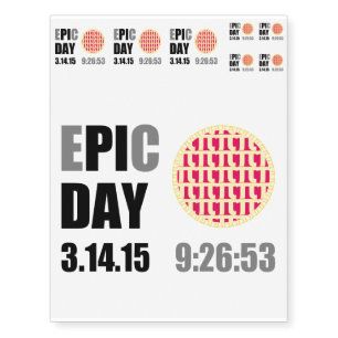 Epic Pi Day - E"PI"C Day Raspberry Lattice Pie Temporary Tattoos